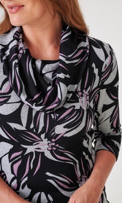 Anna Rose Printed Cowl Neck Top