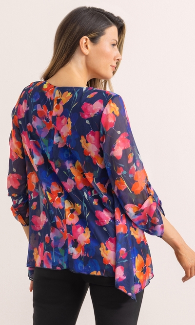 Garden Print Dip Hem Top