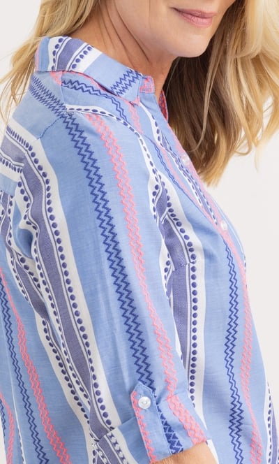Anna Rose Cotton Blend Stripe Shirt