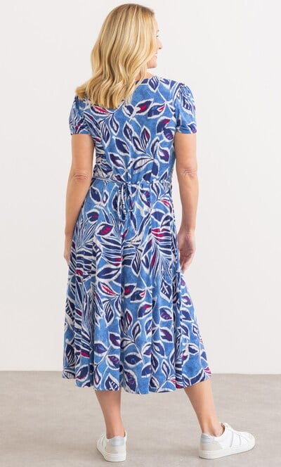 Anna Rose Botanical Print Textured Jersey Dress