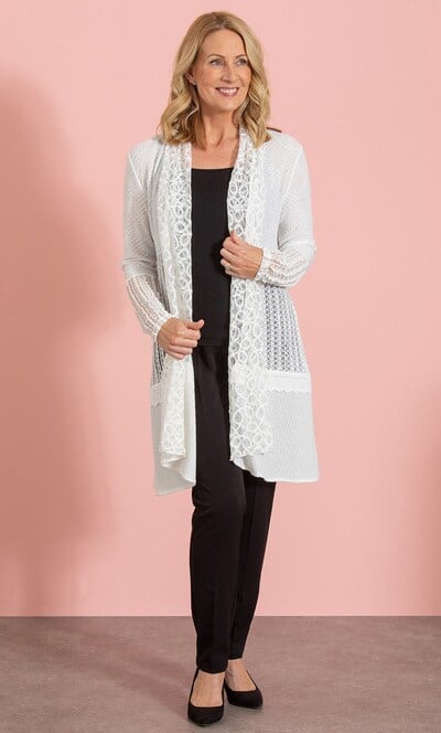Anna Rose Lace And Knit Patchwork Cardigan
