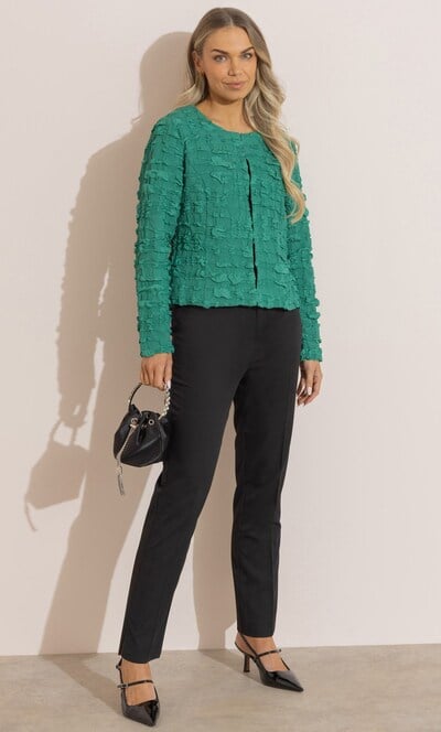 Textured Collarless Jacket