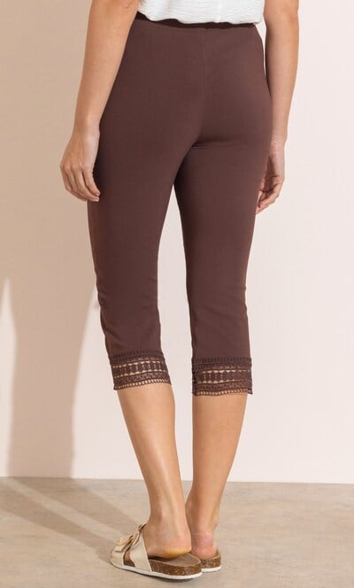 Lace Trim Pull On Capri Trousers