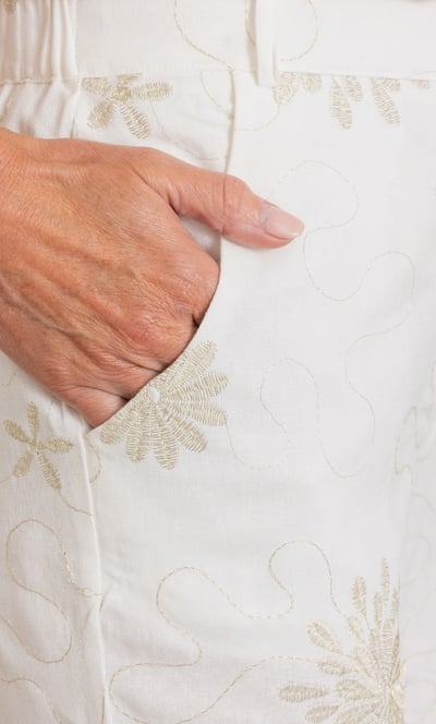 Anna Rose Embroidered Linen Blend Shorts