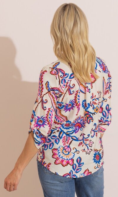 Anna Rose Floral Paisley Printed Blouse