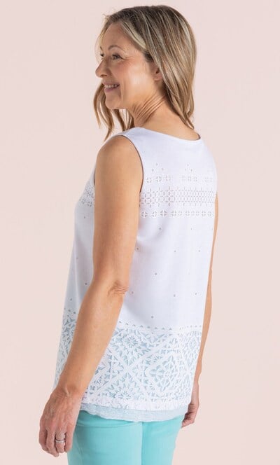 Anna Rose Textured Printed Sleeveless Top