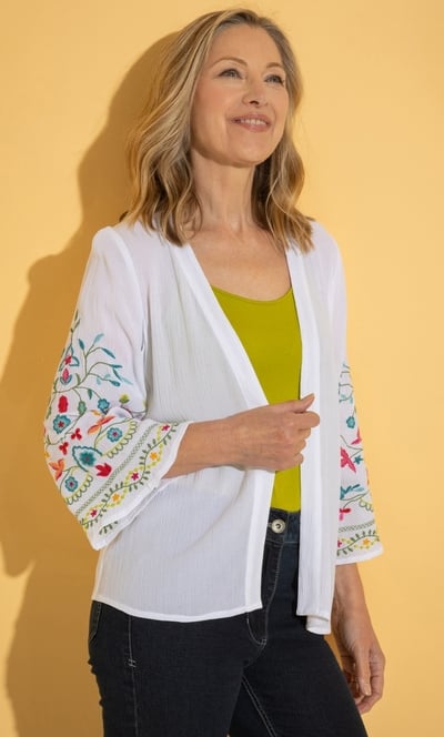 Anna Rose Embroidered Sleeve Cover Up