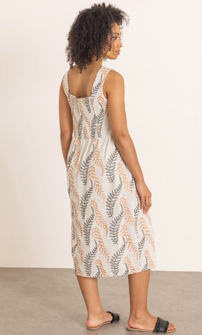 Leaf Embroidered Sleeveless Dress