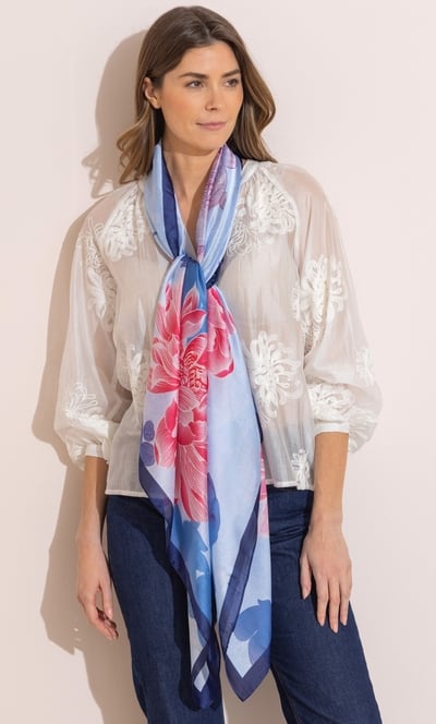 Lightweight Floral Bloom Printed Scarf