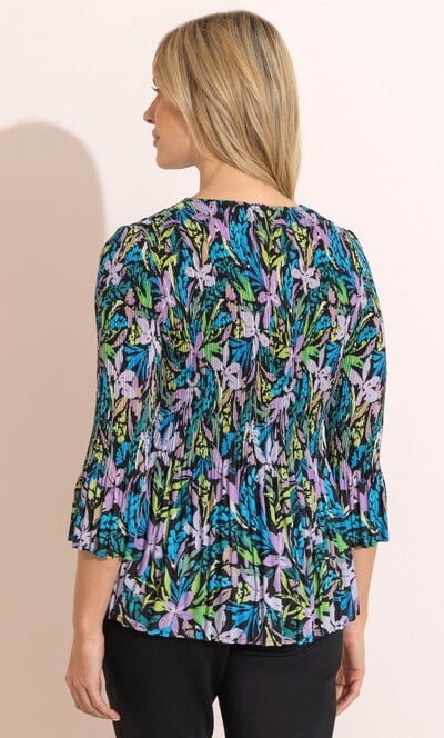 Bouquet Print Pleated Top