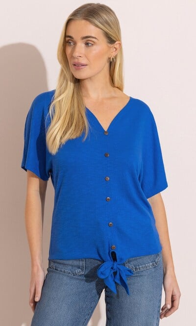 Textured Tie Hem Top