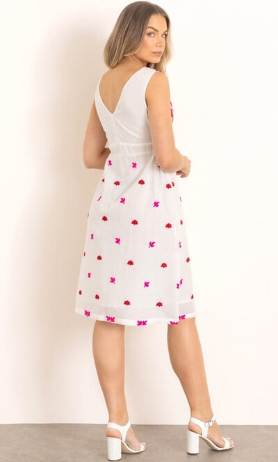 Embroidered Sleeveless Cotton Dress