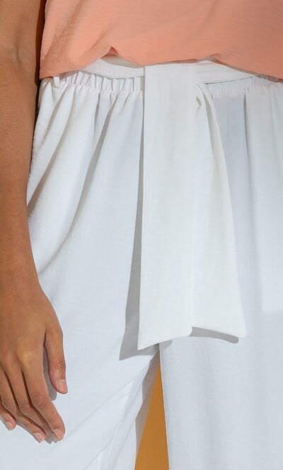 Cropped Wide Leg Pull On Trousers