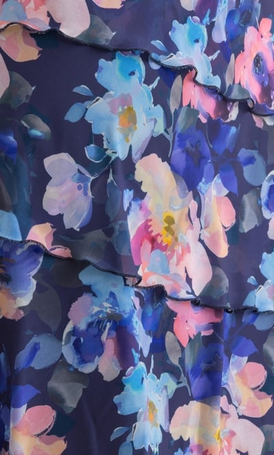 Anna Rose Bouquet Print Layered Dress