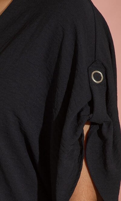 Short Sleeve Relaxed V Neck Top
