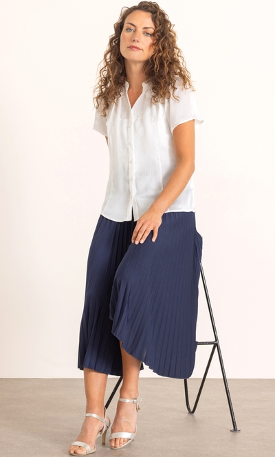 Anna Rose Embellished Short Sleeve Blouse