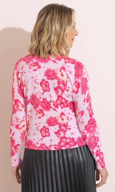 Anna Rose Floral Print Knitted cardigan