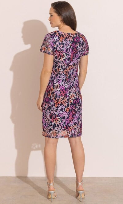 Embellished Fitted Mesh Shift Dress
