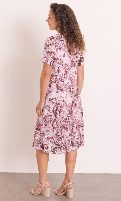 Anna Rose Printed Lace Panelled Dress