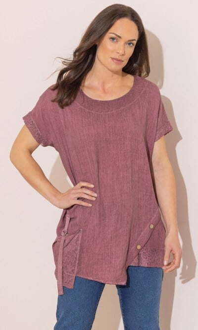 Linen Blend Loose Fit Top