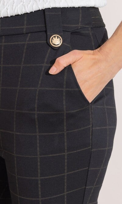 Anna Rose Check Elasticated Waist Trousers