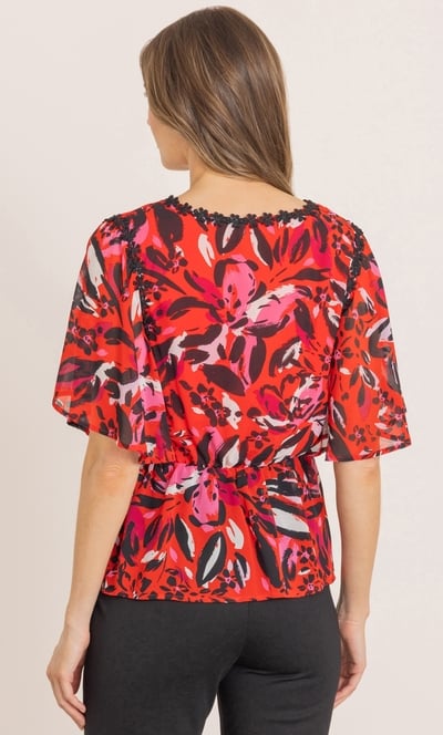 Floral Printed Cape Top