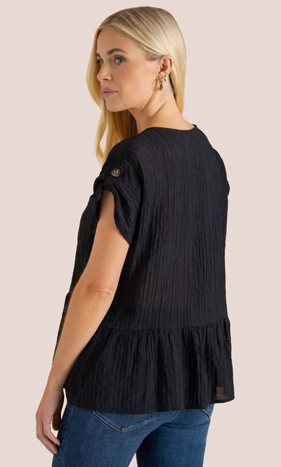 Textured Frill Hem Top