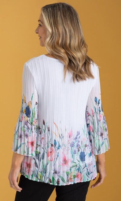 Anna Rose Garden Print Pleated Top