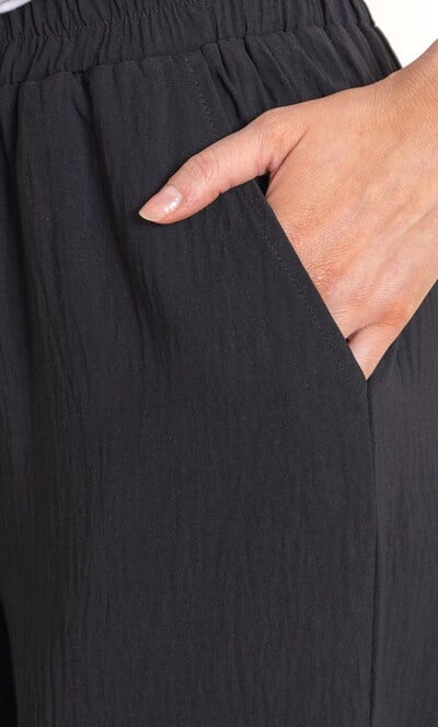 Cropped Wide Leg Pull On Trousers