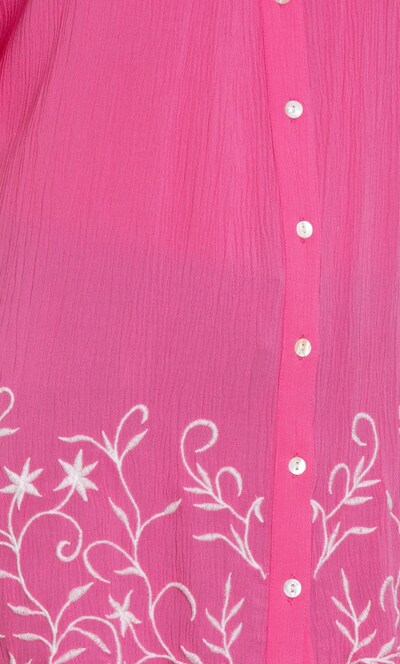 Anna Rose Embroidered Crinkle Blouse