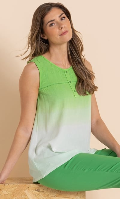 Embellished Dip Dye Sleeveless Top