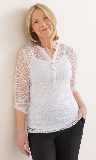 Anna Rose Floral Burnout Top With Cami