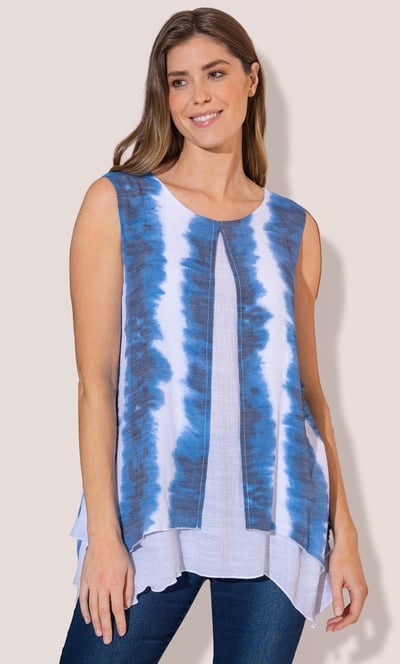 Sleeveless Layered Printed Top