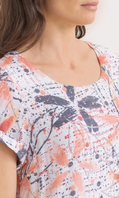 Printed Layered Short Sleeve Dress