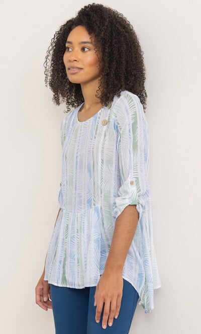 Printed Dip Hem Tunic Top