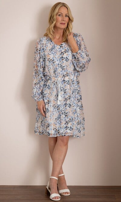 Anna Rose Loose Fitting Leaf Print Dress