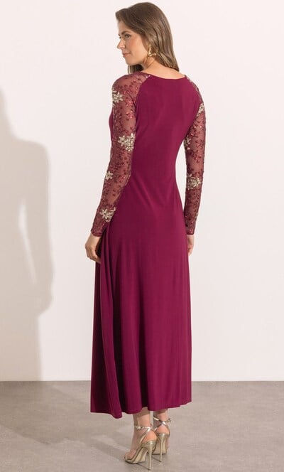 Embellished Long Sleeve Maxi Dress