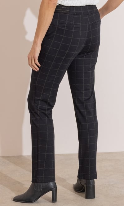 Anna Rose Check Elasticated Waist Trousers