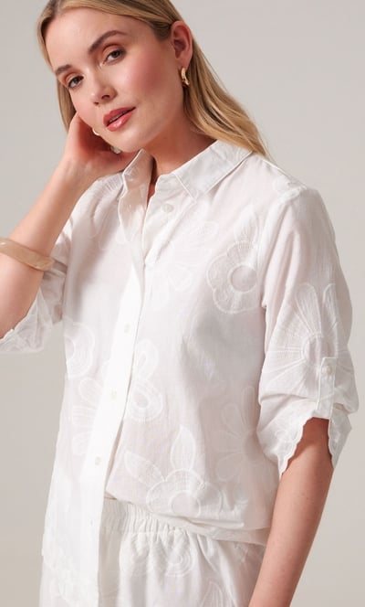 Embroidered Floral Cotton Blouse