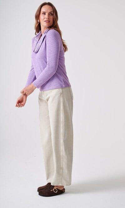Anna Rose Foil Printed Cowl Neck Jumper