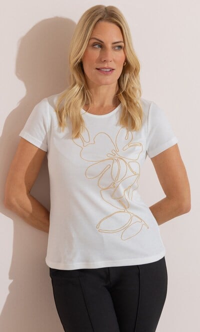 Anna Rose Beaded Applique T-shirt