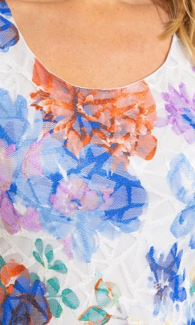 Anna Rose Floral Print Lace T-Shirt