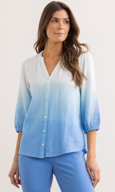 Dip Dye Cotton Blouse