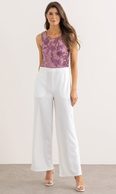 Sequin Top Wide Leg Jumpsuit