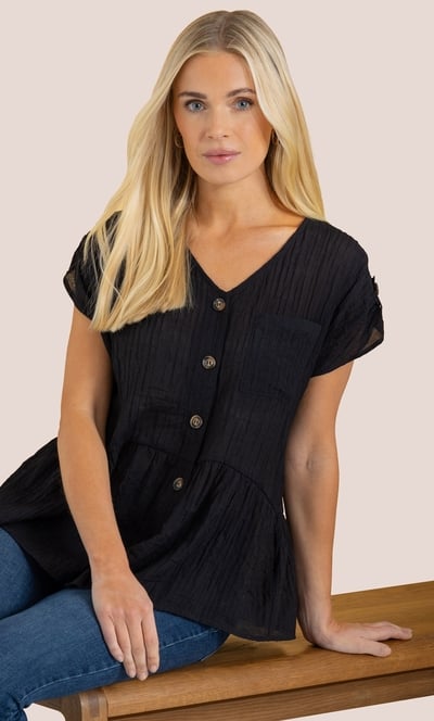 Textured Frill Hem Top