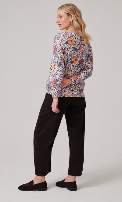 Floral Print Batwing Jumper
