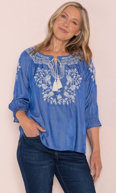 Anna Rose Embroidered Top