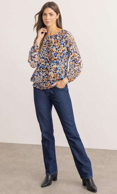 Printed Shimmer Stripe Top