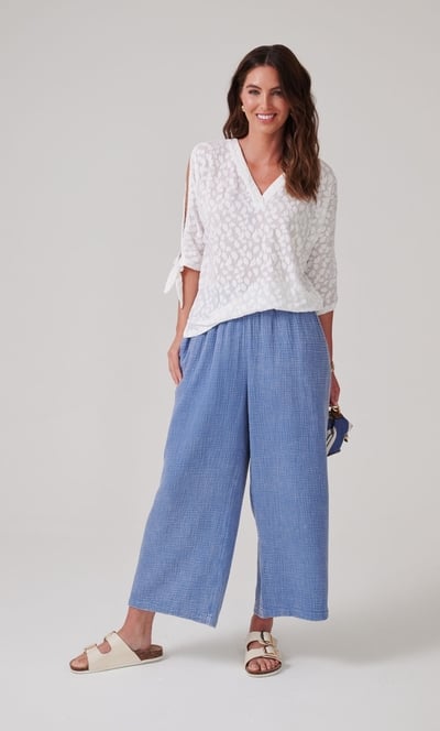 Burnout Jersey Tie Cuff Top