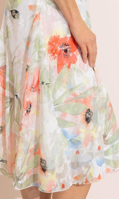 Anna Rose Bias Cut Bouquet Printed Dress